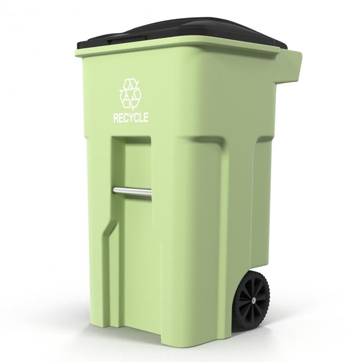 3D Wheeled Recycling Container with Lid