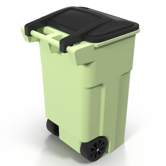 3D Wheeled Recycling Container with Lid