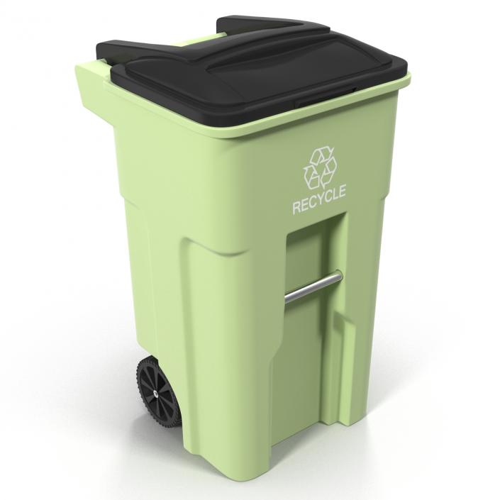 3D Wheeled Recycling Container with Lid