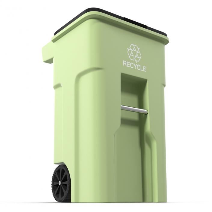 3D Wheeled Recycling Container with Lid