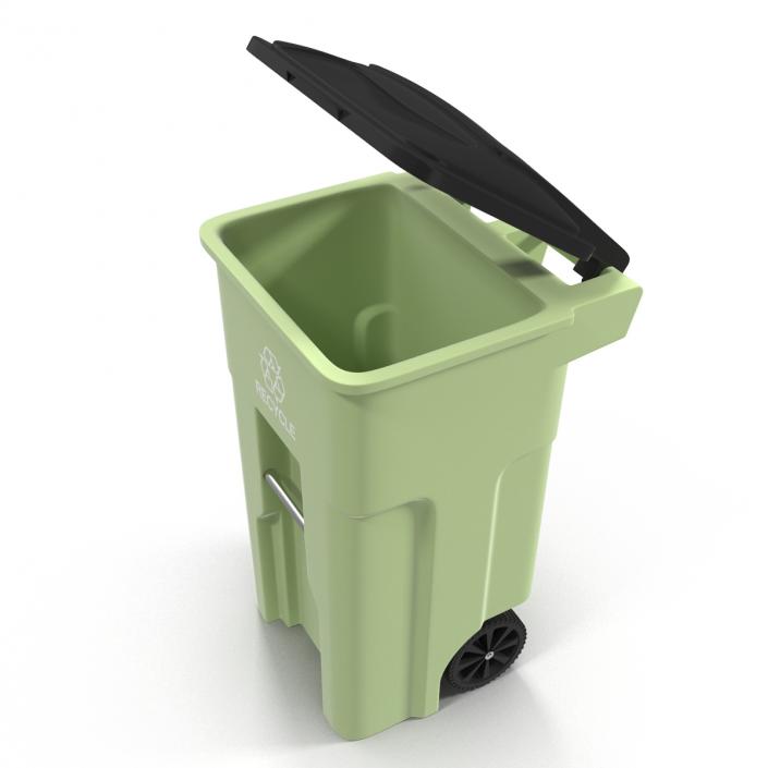 3D Wheeled Recycling Container with Lid