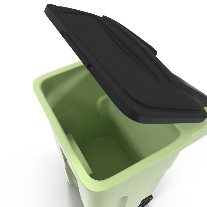 3D Wheeled Recycling Container with Lid