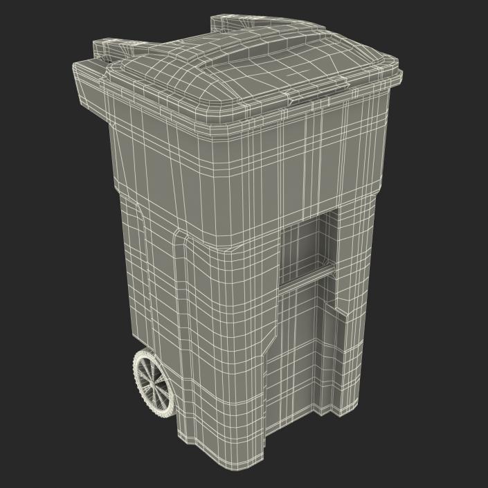 3D Wheeled Recycling Container with Lid