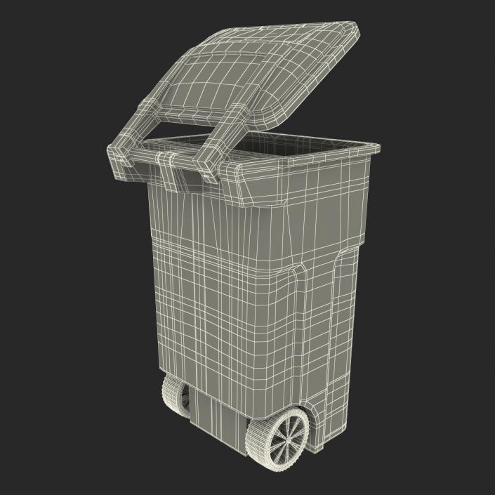 3D Wheeled Recycling Container with Lid