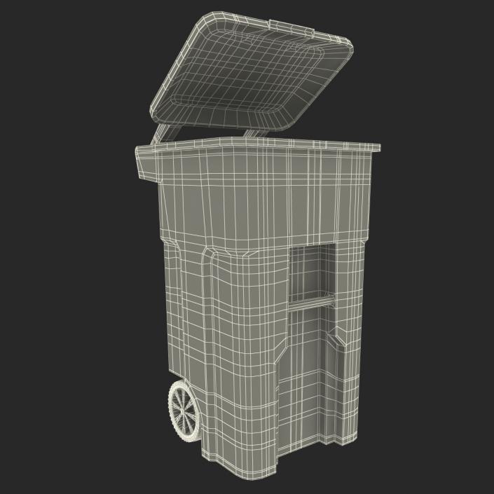 3D Wheeled Recycling Container with Lid