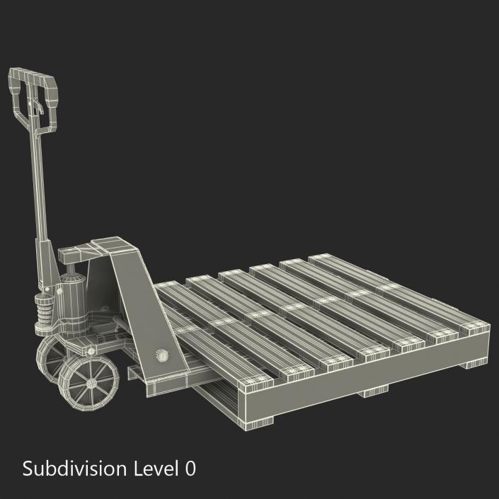 Pallet Jack and Wooden Pallet 3D model