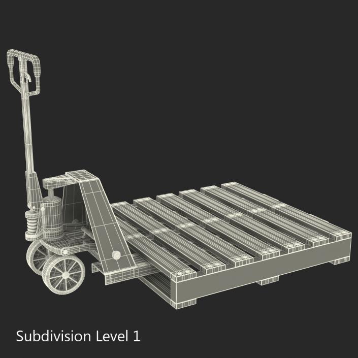 Pallet Jack and Wooden Pallet 3D model