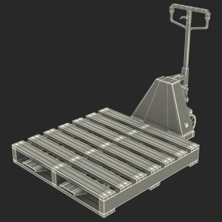 Pallet Jack and Wooden Pallet 3D model