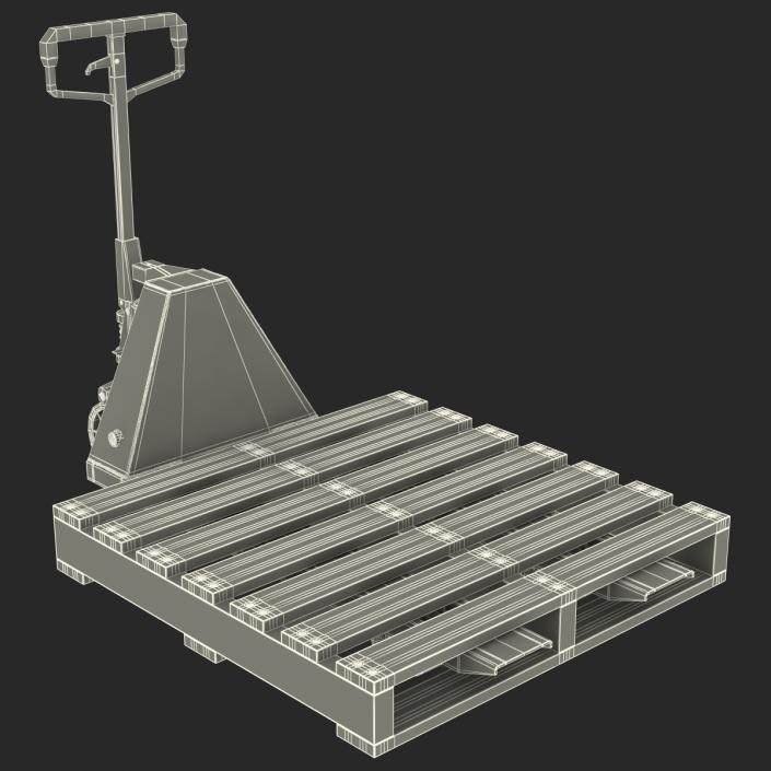 Pallet Jack and Wooden Pallet 3D model