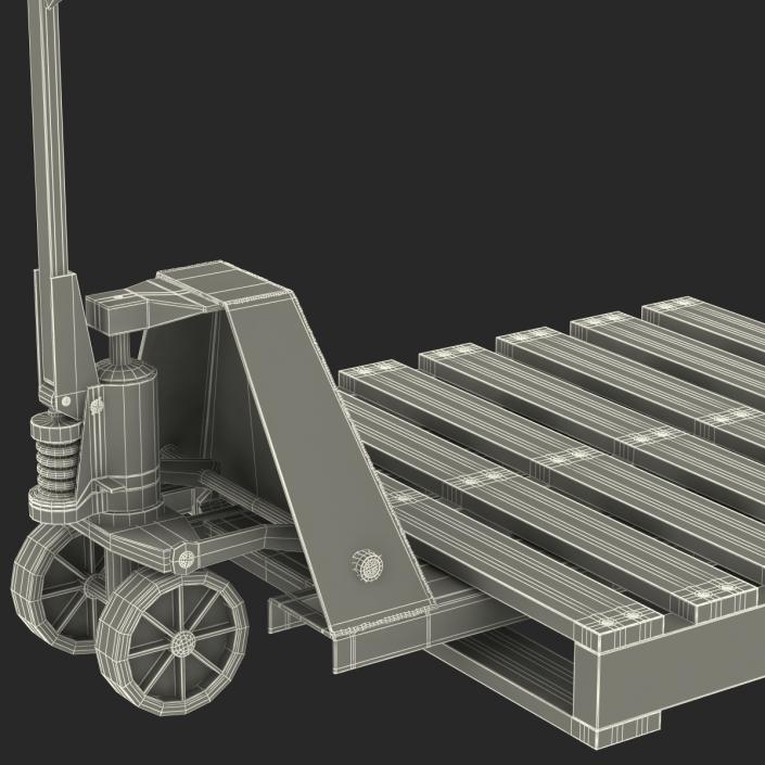 Pallet Jack and Wooden Pallet 3D model