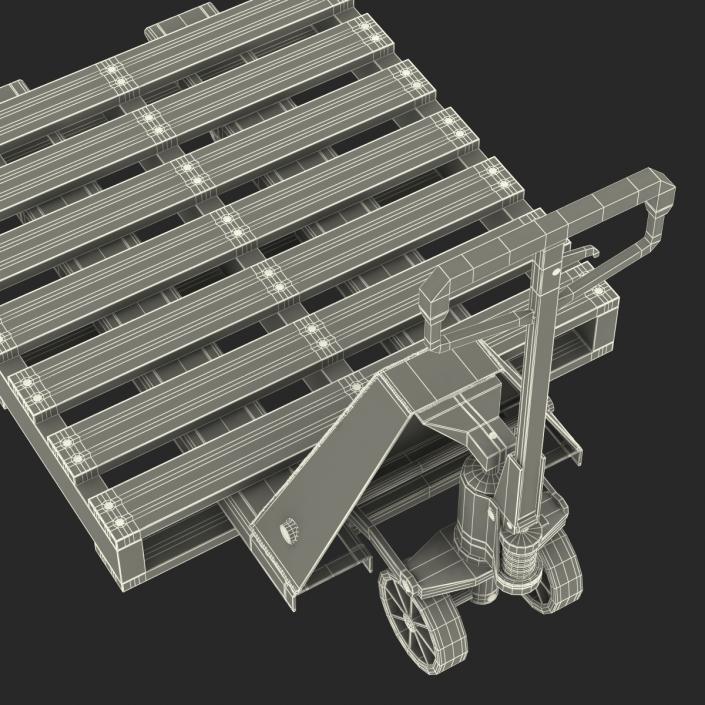 Pallet Jack and Wooden Pallet 3D model