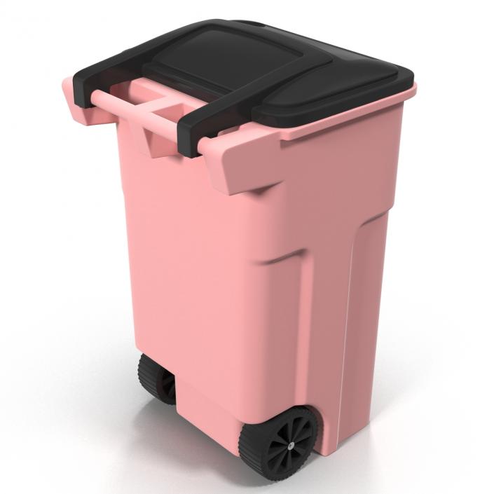 3D Rollout Recycling Container Red