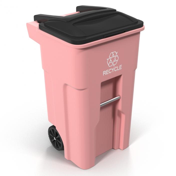 3D Rollout Recycling Container Red