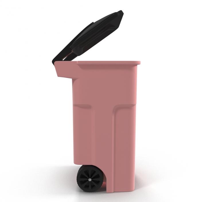 3D Rollout Recycling Container Red