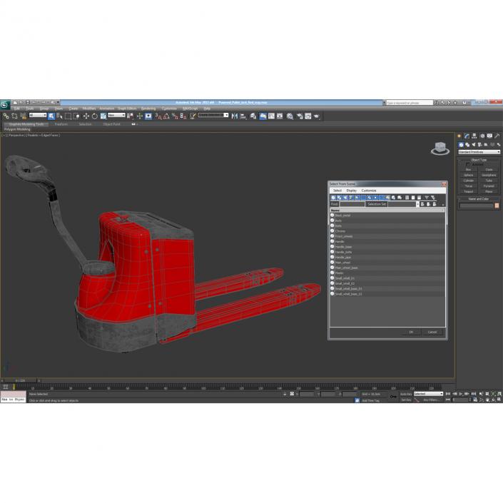 3D Powered Pallet Jack Red model