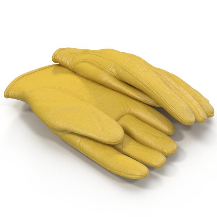 Leather Work Gloves 3D model