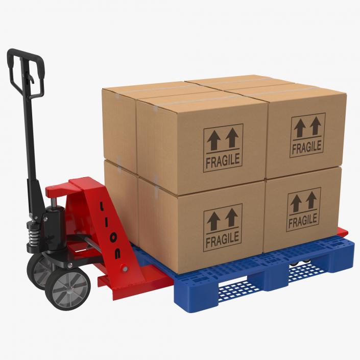 Pallet Jack and Plastic Pallet 3D Models Set 3D model