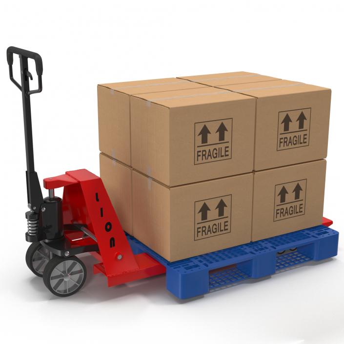 Pallet Jack and Plastic Pallet 3D Models Set 3D model