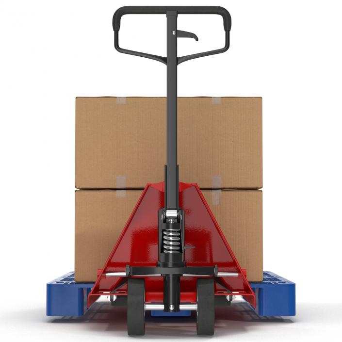 Pallet Jack and Plastic Pallet 3D Models Set 3D model