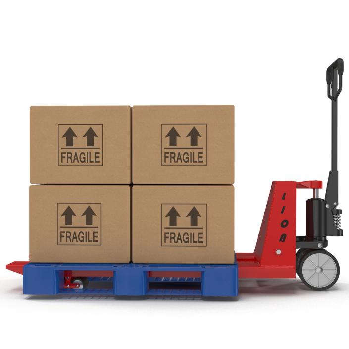 Pallet Jack and Plastic Pallet 3D Models Set 3D model