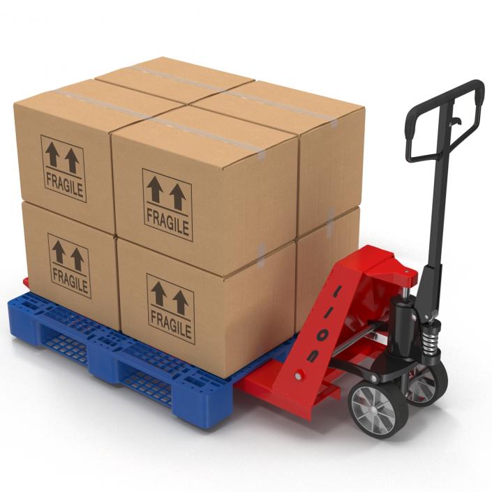 Pallet Jack and Plastic Pallet 3D Models Set 3D model