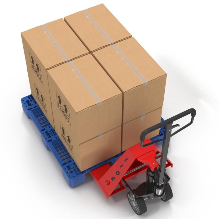 Pallet Jack and Plastic Pallet 3D Models Set 3D model