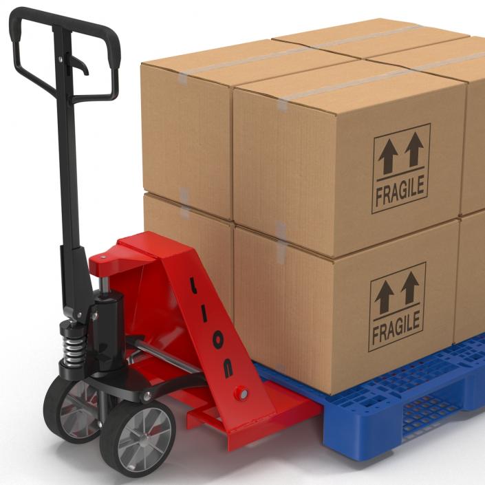 Pallet Jack and Plastic Pallet 3D Models Set 3D model