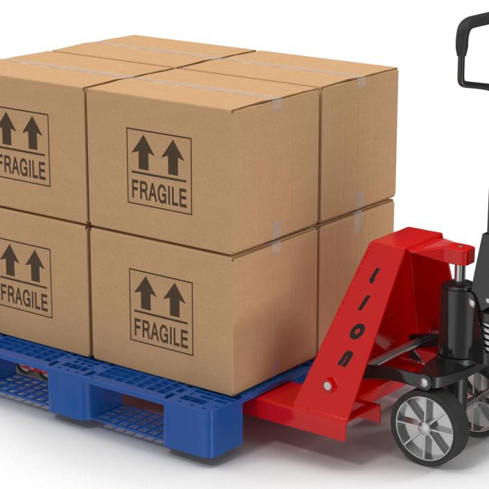 Pallet Jack and Plastic Pallet 3D Models Set 3D model