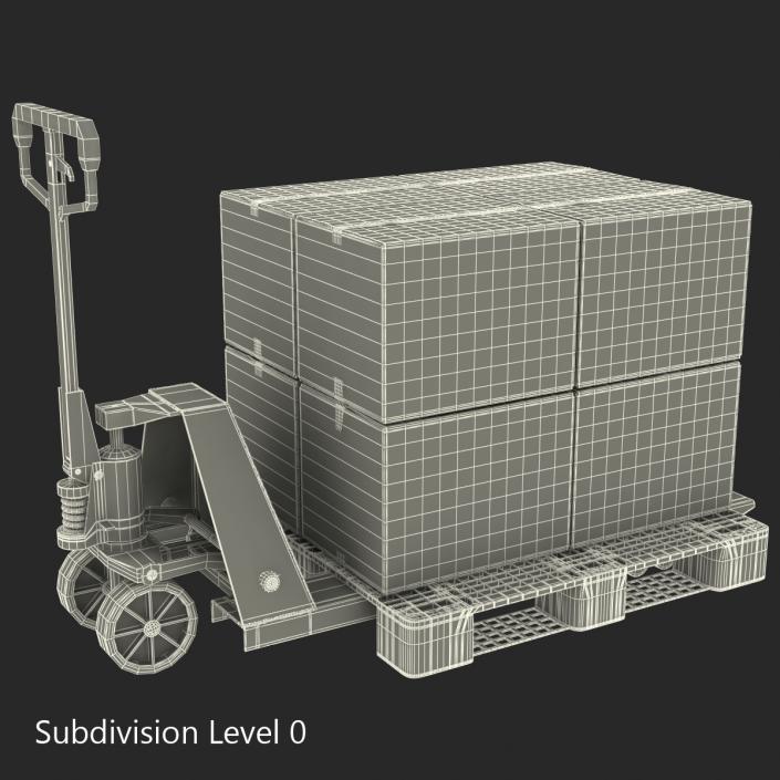 Pallet Jack and Plastic Pallet 3D Models Set 3D model