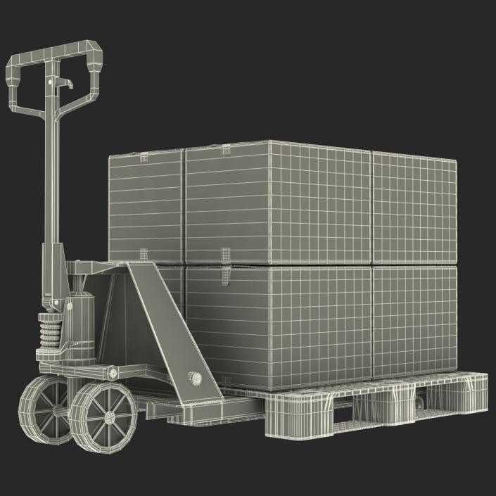 Pallet Jack and Plastic Pallet 3D Models Set 3D model