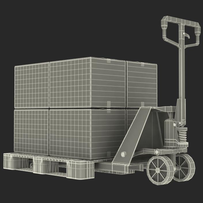 Pallet Jack and Plastic Pallet 3D Models Set 3D model