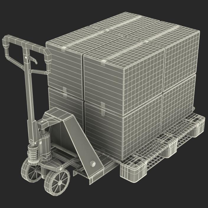 Pallet Jack and Plastic Pallet 3D Models Set 3D model