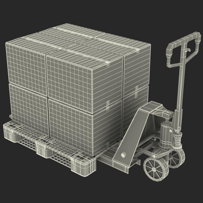 Pallet Jack and Plastic Pallet 3D Models Set 3D model