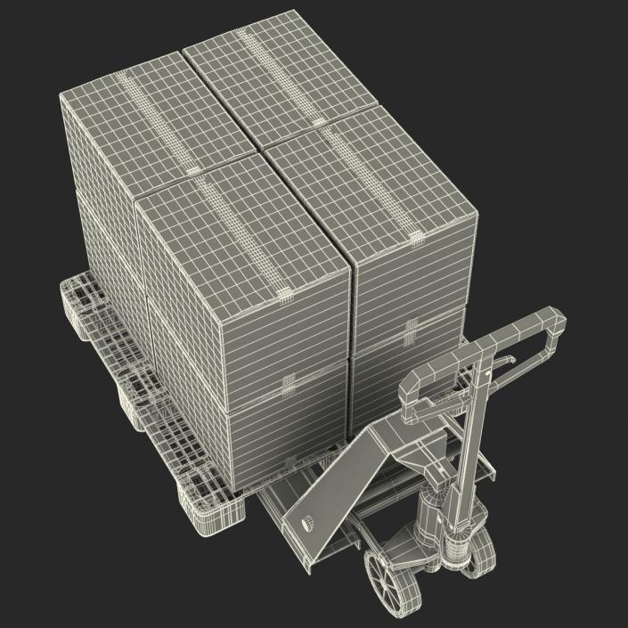 Pallet Jack and Plastic Pallet 3D Models Set 3D model