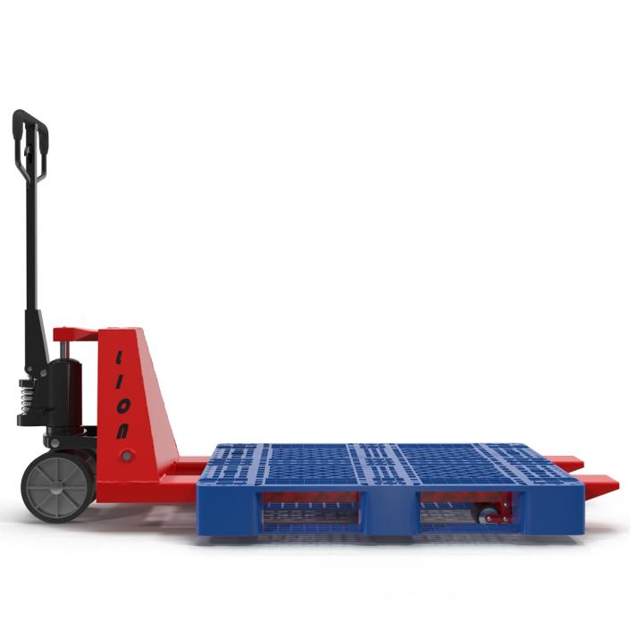 3D model Pallet Jack and Plastic Pallet