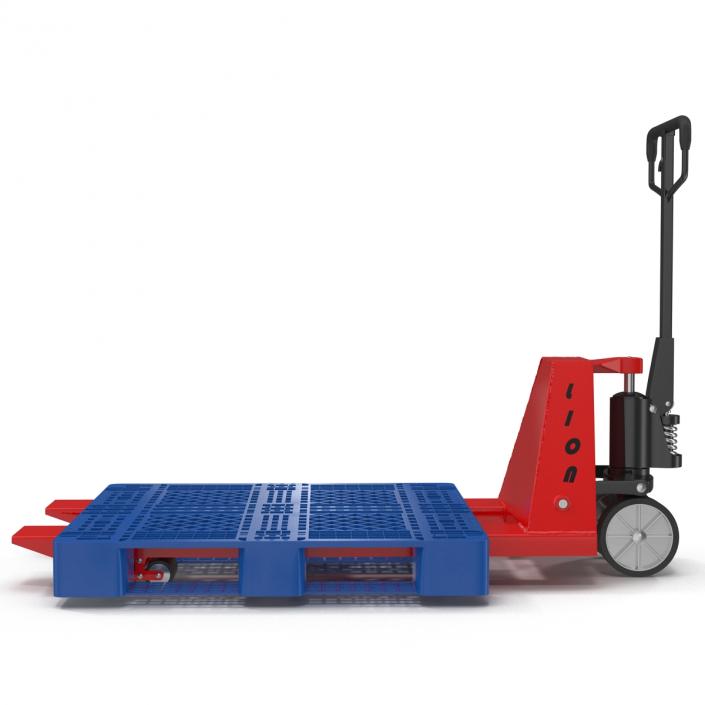 3D model Pallet Jack and Plastic Pallet