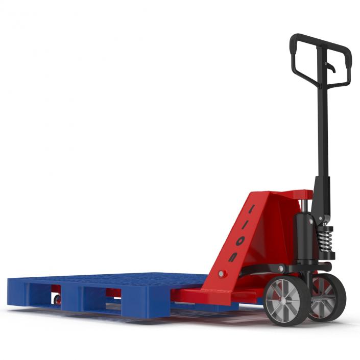 3D model Pallet Jack and Plastic Pallet