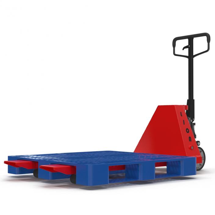 3D model Pallet Jack and Plastic Pallet