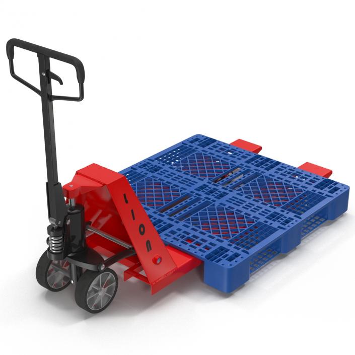 3D model Pallet Jack and Plastic Pallet