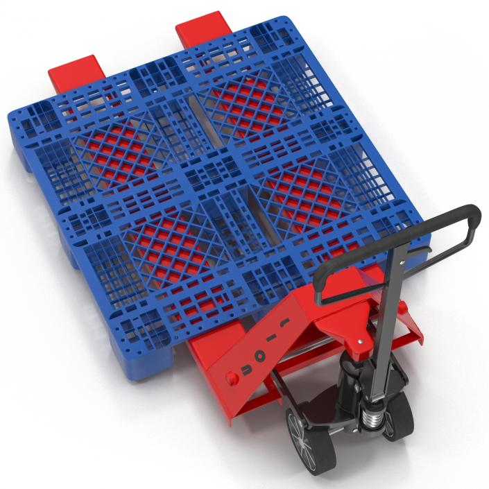 3D model Pallet Jack and Plastic Pallet