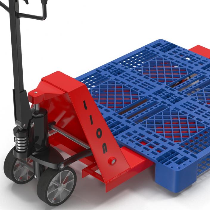 3D model Pallet Jack and Plastic Pallet