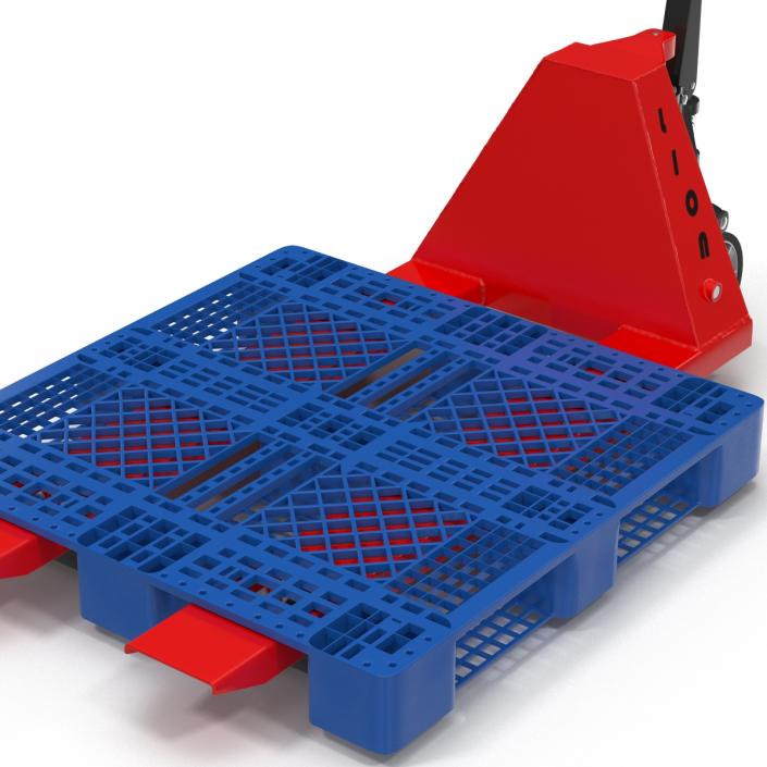 3D model Pallet Jack and Plastic Pallet