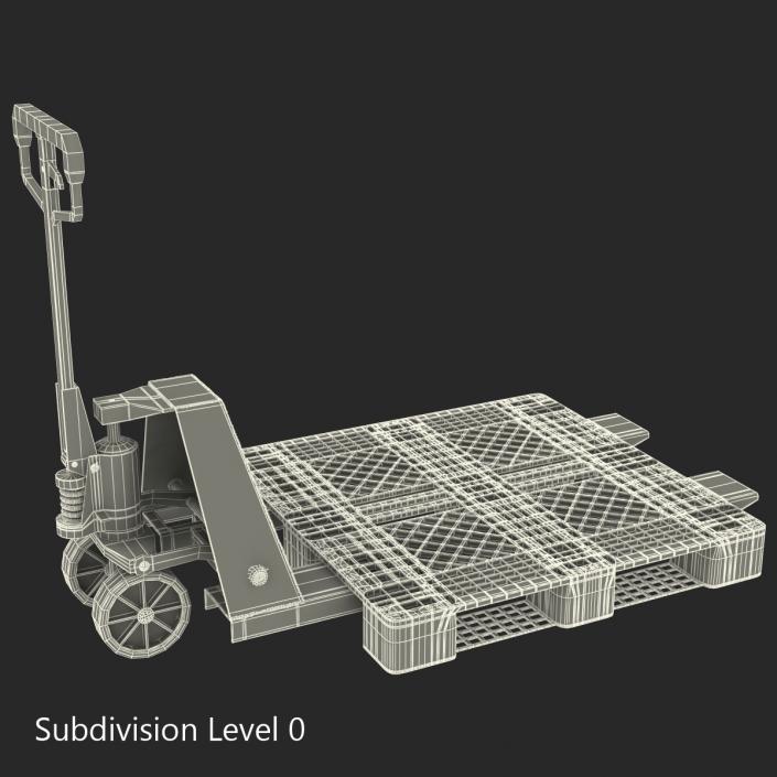 3D model Pallet Jack and Plastic Pallet