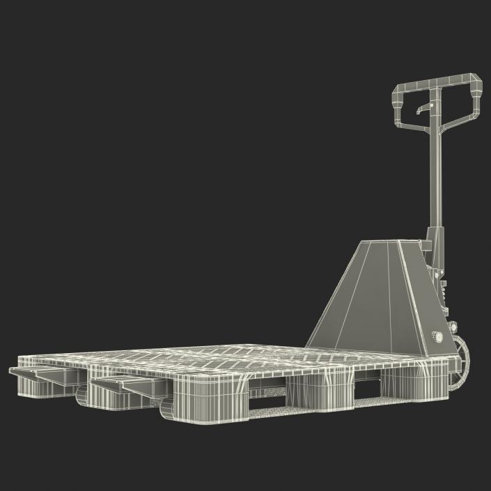 3D model Pallet Jack and Plastic Pallet