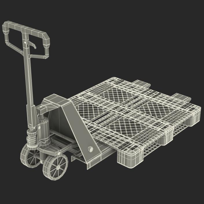 3D model Pallet Jack and Plastic Pallet