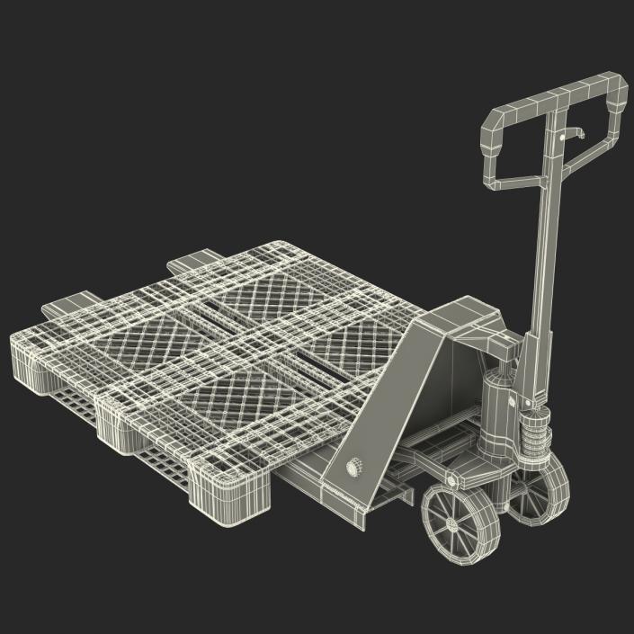 3D model Pallet Jack and Plastic Pallet