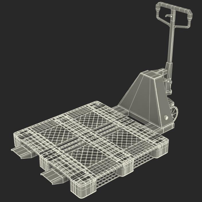 3D model Pallet Jack and Plastic Pallet