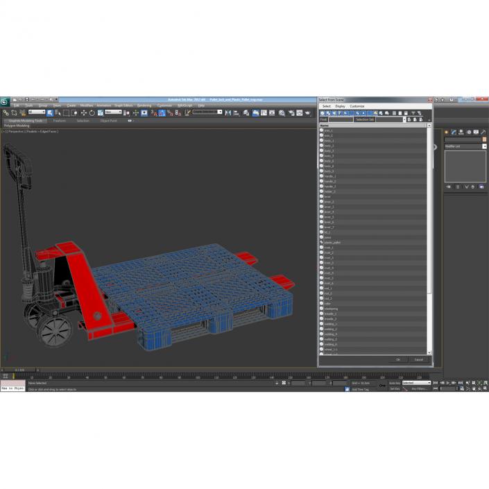 3D model Pallet Jack and Plastic Pallet