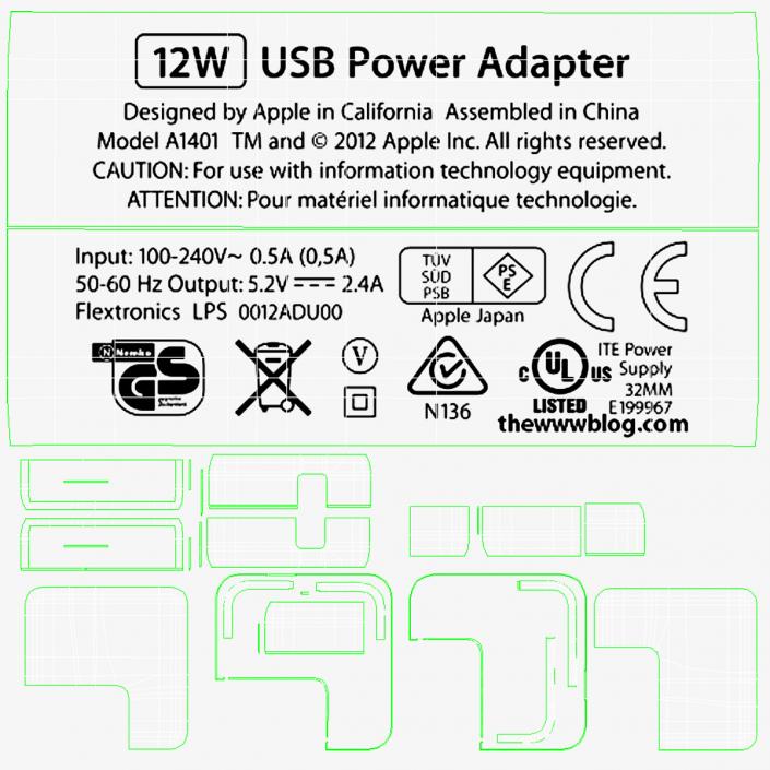 Apple 12W USB Power Adapter 2 3D model