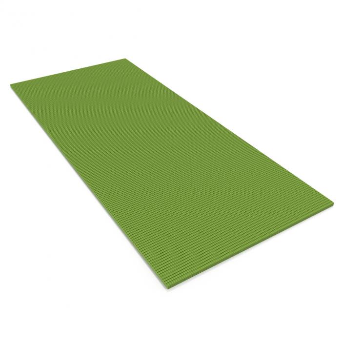 Flat Yoga Mat Green 3D model